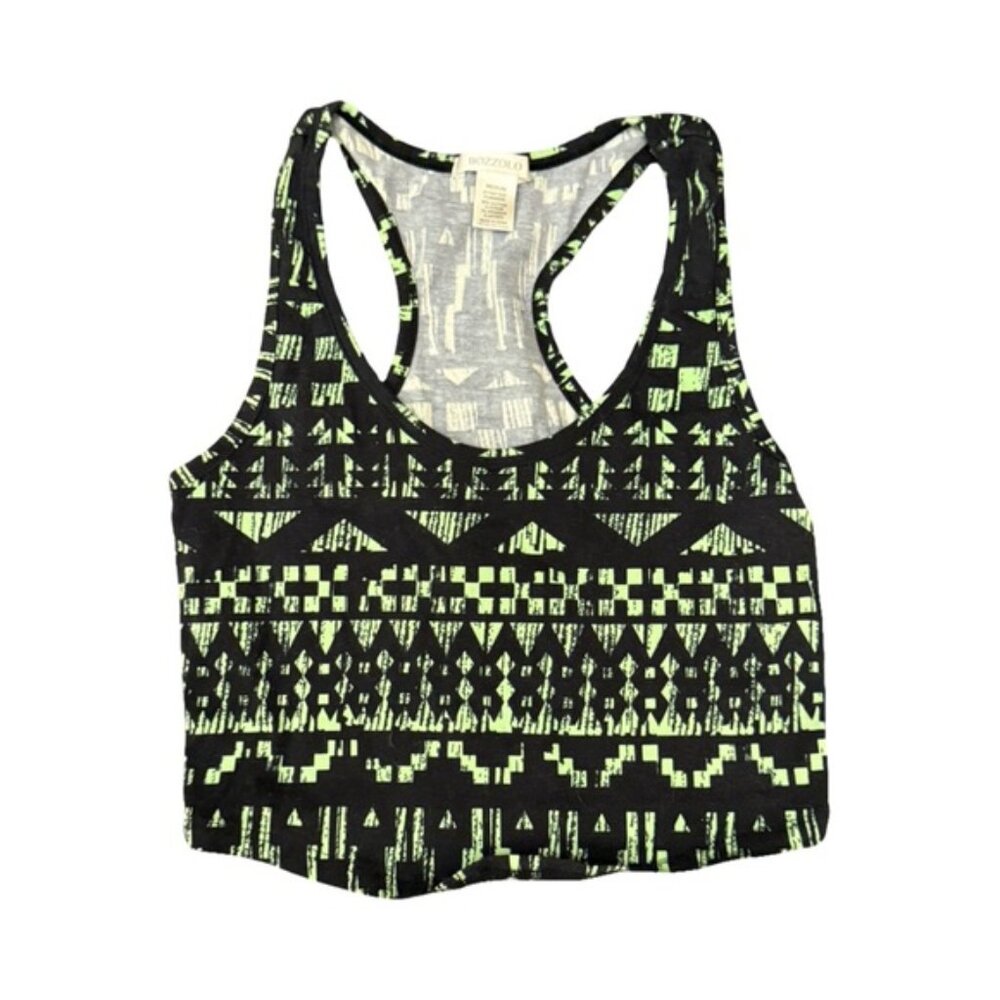 Bozzolo Black and Green Patterned Tank Top
